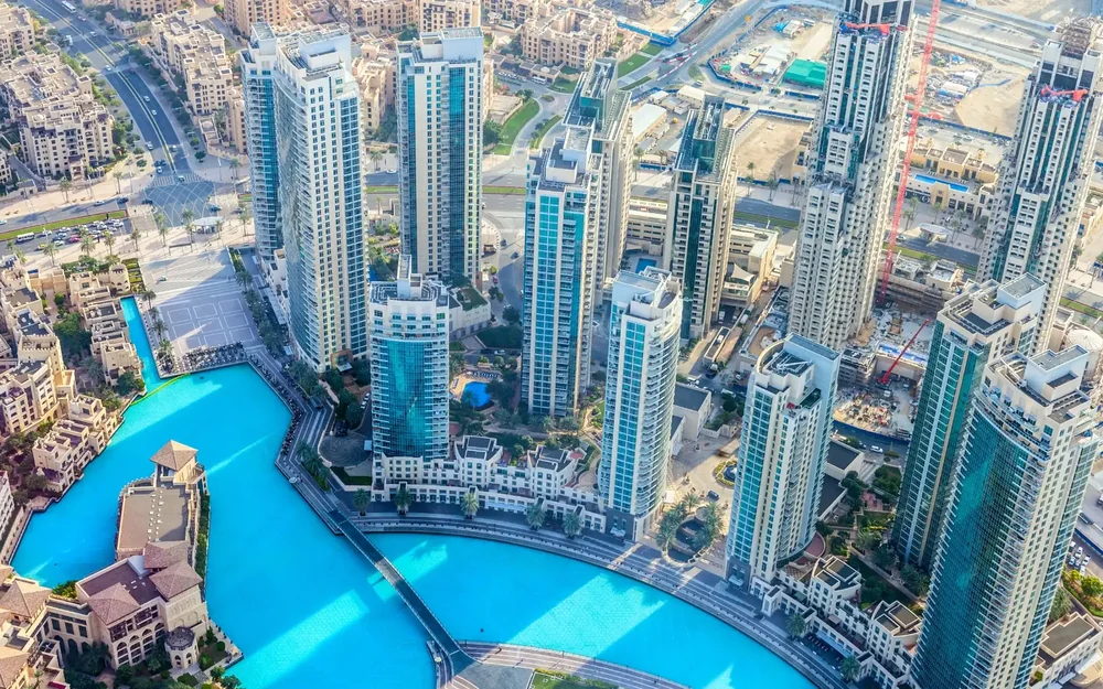Downtown Dubai area photograph supplied by Flow Living